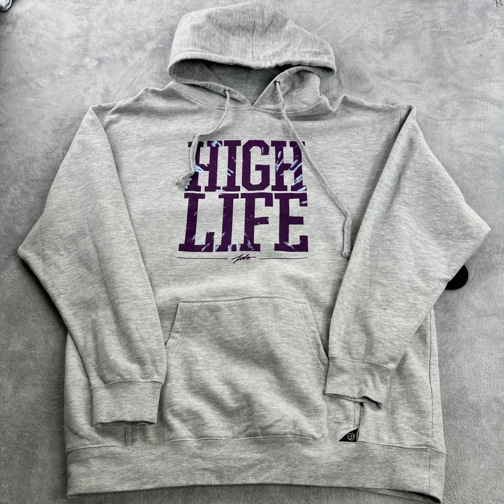Joker Brand High Life Graphic Hoodie 2XL Grey Men Streetwear Hip Hop Pullover